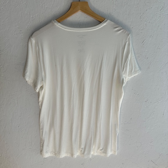 Nine West Soft Spun Rayon White Classic Tee Large - Picture 4 of 12